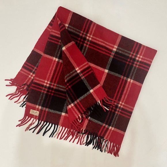 Vintage FARIBO Faribault Woolen Mills Co 100% Wool Fringed Plaid Stadium Blanket - Picture 1 of 4